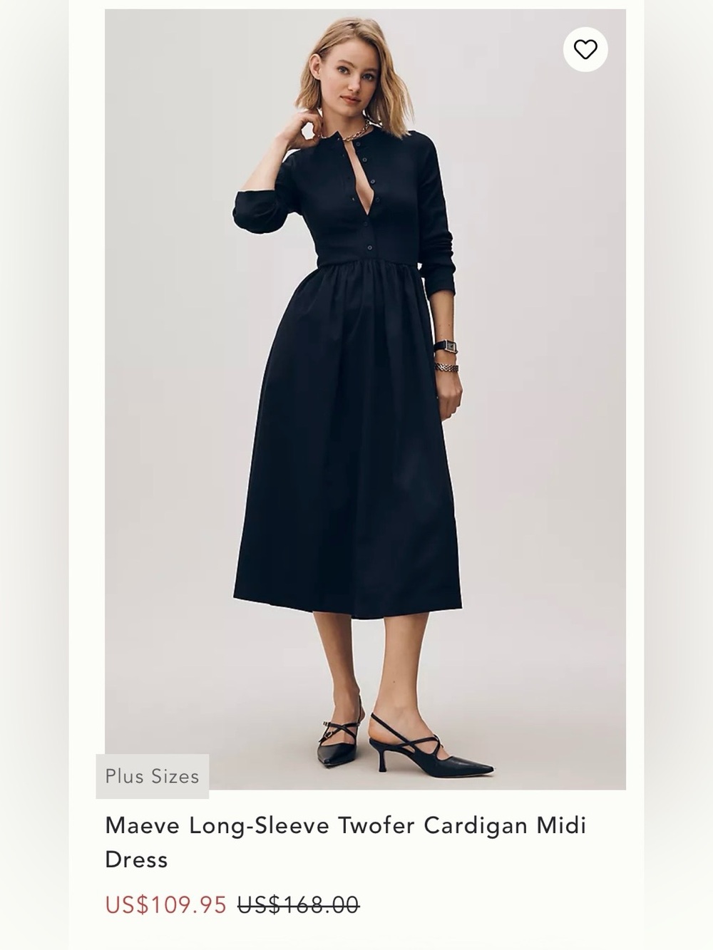 NWT Size MP - Maeve Cotton Twofer Cardigan Midi Dress (NWT US$ 168) - Picture 16 of 16